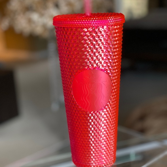Neon Pink Iridescent Bling Starbucks Tumbler Cup - Picture 2 of 8